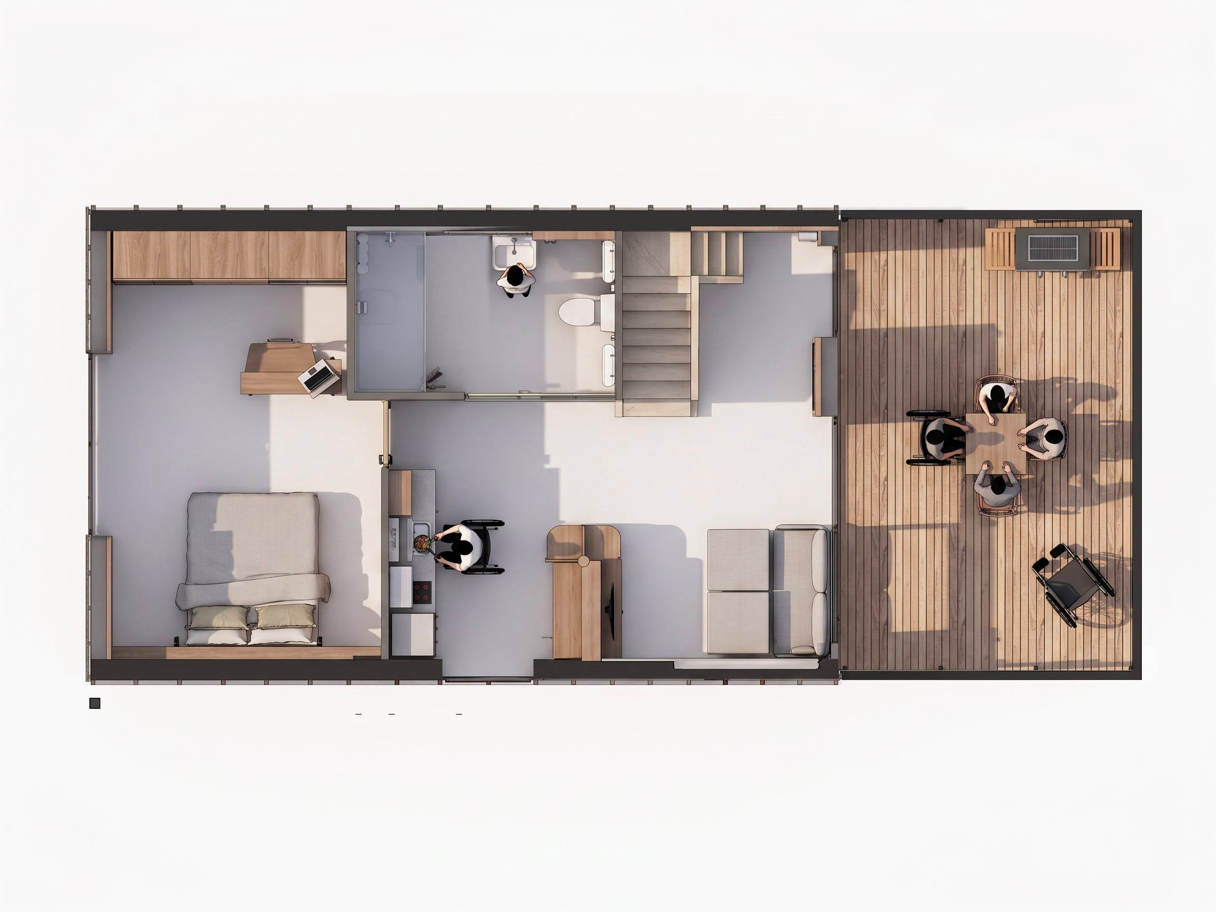 Plan vue du dessus rez-de-chauss&eacute;e